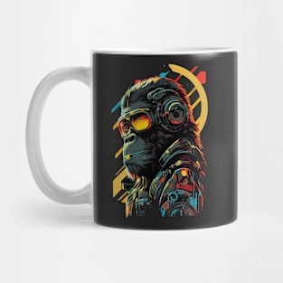 Anime Cyber Ape (Sci-Fi Ape Vintage Retro Future Design Cyberpunk Space Ape) Mug